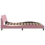 Bed frame with pink velvet headboard 180x200 cm by , Beds and slatted bases - Ref: Foro24-373237, Price: 172,16 €, Discount: %