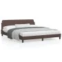 Bed frame with brown synthetic leather headboard 180x200 cm by , Beds and slatted bases - Ref: Foro24-373240, Price: 193,50 €...