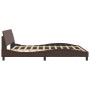 Bed frame with brown synthetic leather headboard 180x200 cm by , Beds and slatted bases - Ref: Foro24-373240, Price: 160,43 €...
