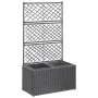 Spalier und Blumenbeet 2 Töpfe schwarzes synthetisches Rattan 58x30x107 cm von vidaXL, Töpfe und Pflanzgefäße - Ref: Foro24-4...