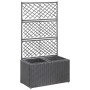 Trellis and flowerbed 2 pots black synthetic rattan 58x30x107 cm by vidaXL, Pots and planters - Ref: Foro24-46931, Price: 88,...