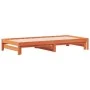 Sofá cama nido madera maciza de pino marrón cera 90x200 cm de , Camas y somieres - Ref: Foro24-844402, Precio: 131,83 €, Desc...