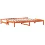 Sofá cama nido madera maciza de pino marrón cera 90x200 cm de , Camas y somieres - Ref: Foro24-844402, Precio: 131,83 €, Desc...