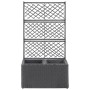 Trellis and flowerbed 2 pots black synthetic rattan 58x30x107 cm by vidaXL, Pots and planters - Ref: Foro24-46931, Price: 88,...