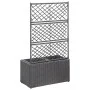Spalier und Blumenbeet 2 Töpfe schwarzes synthetisches Rattan 58x30x107 cm von vidaXL, Töpfe und Pflanzgefäße - Ref: Foro24-4...