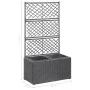 Spalier und Blumenbeet 2 Töpfe schwarzes synthetisches Rattan 58x30x107 cm von vidaXL, Töpfe und Pflanzgefäße - Ref: Foro24-4...