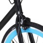 Bicicleta de piñón fijo negro y azul 700c 55 cm