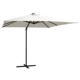 Cantilever parasol with LED lights and sand steel pole 250x250 cm by vidaXL, Umbrellas - Ref: Foro24-46992, Price: 98,84 €, D...