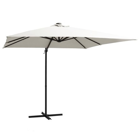Sombrilla voladiza con luces LED y poste acero arena 250x250 cm de vidaXL, Sombrillas - Ref: Foro24-46992, Precio: 121,79 €, ...