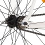 Bicicleta de piñón fijo blanco y naranja 700c 55 cm