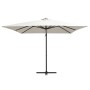 Sombrilla voladiza con luces LED y poste acero arena 250x250 cm de vidaXL, Sombrillas - Ref: Foro24-46992, Precio: 121,79 €, ...