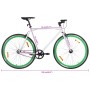 Bicicleta de piñón fijo blanco y verde 700c 51 cm