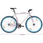 Festzahnrad-Fahrrad in Weiß und Blau, 700c, 55 cm. von , Fahrräder - Ref: Foro24-92271, Preis: 293,47 €, Rabatt: %
