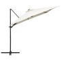 Sombrilla voladiza con luces LED y poste acero arena 250x250 cm de vidaXL, Sombrillas - Ref: Foro24-46992, Precio: 121,79 €, ...