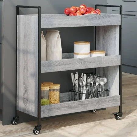 Carrito de cocina madera de ingeniería gris Sonoma 70x30x82 cm by , Kitchen and dining carts - Ref: Foro24-842319, Price: 59,...