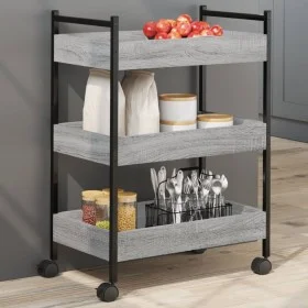 Küchenwagen aus Sonoma-50x30x70 cm grauem Ingenieurholz von , Küchen- und Speisewagen - Ref: Foro24-842359, Preis: 51,79 €, R...