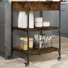 Carrito de cocina madera ingeniería roble ahumado 60x48x89,5 cm by , Kitchen and dining carts - Ref: Foro24-842373, Price: 80...