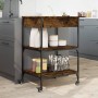 Carrito de cocina madera ingeniería roble ahumado 60x48x89,5 cm by , Kitchen and dining carts - Ref: Foro24-842373, Price: 81...