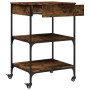 Carrito de cocina madera ingeniería roble ahumado 60x48x89,5 cm by , Kitchen and dining carts - Ref: Foro24-842373, Price: 81...