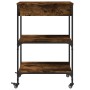 Carrito de cocina madera ingeniería roble ahumado 60x48x89,5 cm by , Kitchen and dining carts - Ref: Foro24-842373, Price: 81...