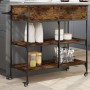Carrito de cocina madera ingeniería roble ahumado 105x42x95 cm by , Kitchen and dining carts - Ref: Foro24-842378, Price: 116...