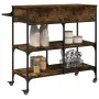 Carrito de cocina madera ingeniería roble ahumado 105x42x95 cm de , Carros de cocina y comedor - Ref: Foro24-842378, Precio: ...