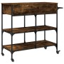 Carrito de cocina madera ingeniería roble ahumado 105x42x95 cm by , Kitchen and dining carts - Ref: Foro24-842378, Price: 116...