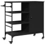 Carrito de cocina madera de ingeniería negro 87,5x38,5x84,5 cm by , Kitchen and dining carts - Ref: Foro24-842386, Price: 134...