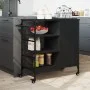 Carrito de cocina madera de ingeniería negro 87,5x38,5x84,5 cm by , Kitchen and dining carts - Ref: Foro24-842386, Price: 134...