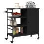 Carrito de cocina madera de ingeniería negro 87,5x38,5x84,5 cm by , Kitchen and dining carts - Ref: Foro24-842386, Price: 134...