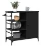 Carrito de cocina madera de ingeniería negro 87,5x38,5x84,5 cm by , Kitchen and dining carts - Ref: Foro24-842386, Price: 134...
