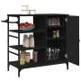 Carrito de cocina madera de ingeniería negro 87,5x38,5x84,5 cm by , Kitchen and dining carts - Ref: Foro24-842386, Price: 134...