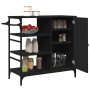 Küchenwagen aus schwarzem Ingenieurholz 87,5x38,5x84,5 cm von , Küchen- und Speisewagen - Ref: Foro24-842386, Preis: 125,60 €...