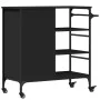 Carrito de cocina madera de ingeniería negro 87,5x38,5x84,5 cm by , Kitchen and dining carts - Ref: Foro24-842386, Price: 134...