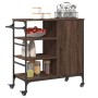 Küchenwagen aus braunem Eichenholz 87,5x38,5x84,5 cm von , Küchen- und Speisewagen - Ref: Foro24-842390, Preis: 101,89 €, Rab...