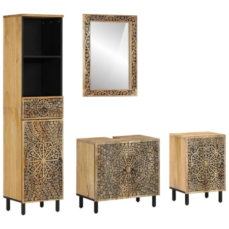 Conjunto de muebles de baño 4 piezas madera maciza de mango by , Bathroom furniture - Ref: Foro24-3206315, Price: 546,12 €, D...