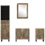 Conjunto de muebles de baño 4 piezas madera maciza de mango de , Muebles de baño - Ref: Foro24-3206315, Precio: 546,41 €