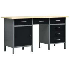 Banco de trabajo de acero negro 160x60x85 cm de vidaXL, Mesas de trabajo - Ref: Foro24-145347, Precio: 430,42 €, Descuento: %