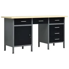Werkbank aus schwarzem Stahl, 160 x 60 x 85 cm von vidaXL, Arbeitstische - Ref: Foro24-145347, Preis: 383,88 €, Rabatt: %
