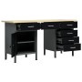 Banco de trabajo de acero negro 160x60x85 cm de vidaXL, Mesas de trabajo - Ref: Foro24-145347, Precio: 384,02 €, Descuento: %