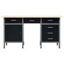 Banco de trabajo de acero negro 160x60x85 cm de vidaXL, Mesas de trabajo - Ref: Foro24-145347, Precio: 384,02 €, Descuento: %