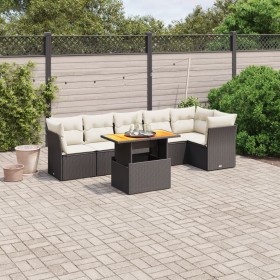 Garten-Essgruppe 7-teilig mit schwarzen Polstern aus synthetischem Rattan. von , Gartensets - Ref: Foro24-3270839, Preis: 430...