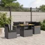 6-teiliges Gartensofa-Set und Kissen aus schwarzem Kunststoff-Rattan. von , Gartensets - Ref: Foro24-3273078, Preis: 426,08 €...