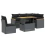 6-teiliges Gartensofa-Set und Kissen aus schwarzem Kunststoff-Rattan. von , Gartensets - Ref: Foro24-3273078, Preis: 426,08 €...
