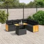 Set de comedor de jardín 7 pzas y cojines ratán sintético negro de , Conjuntos de jardín - Ref: Foro24-3273974, Precio: 487,3...