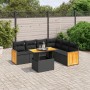 Set de comedor de jardín 7 pzas y cojines ratán sintético negro by , Garden sets - Ref: Foro24-3273974, Price: 477,32 €, Disc...
