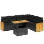Set de comedor de jardín 7 pzas y cojines ratán sintético negro de , Conjuntos de jardín - Ref: Foro24-3273974, Precio: 487,3...