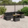8-teiliges Gartensofa-Set und Kissen aus schwarzem Kunststoff-Rattan. von , Gartensets - Ref: Foro24-3273183, Preis: 531,70 €...