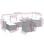 8-teiliges Gartensofa-Set und Kissen aus schwarzem Kunststoff-Rattan. von , Gartensets - Ref: Foro24-3273183, Preis: 531,70 €...