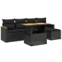 Set de sofás de jardín 6 piezas y cojines ratán sintético negro by , Garden sets - Ref: Foro24-3276030, Price: 390,45 €, Disc...